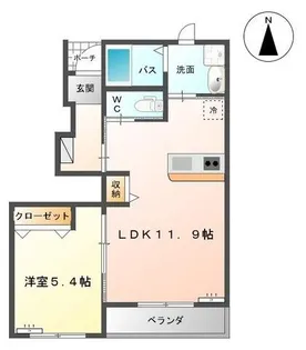 パーク ヒルズ白楊【1階】の間取り