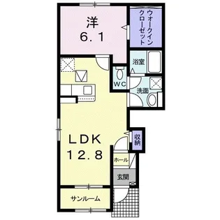 アヴォンリー三本松I【1階】の間取り