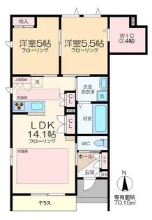 ユーグラシアA【1階】の間取り