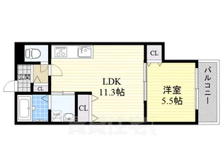 クリエオーレ別府【1階】の間取り