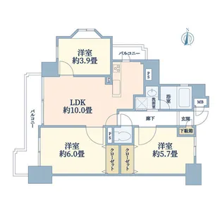 ナイスアーバン井土ヶ谷弐番館【7階】の間取り