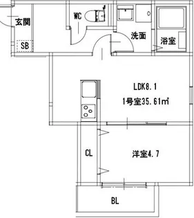 (仮)メゾンクレール神水【2階】の間取り