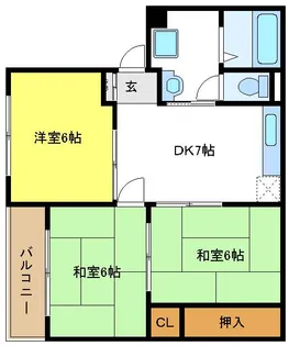 マンション波寄【3階】の間取り