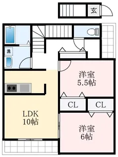 ベルリード藤井寺A棟【2階】の間取り