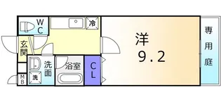 フジパレス初芝ノース【1階】の間取り