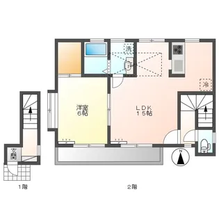 ヒルズコート高ヶ坂B【2階】の間取り