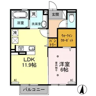 ラ・ポーテB【1階】の間取り