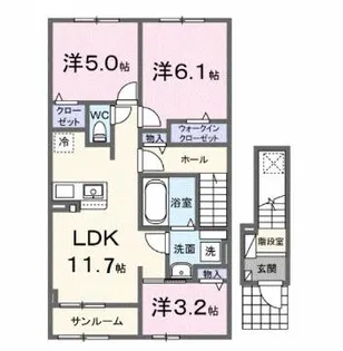 ハレアカラ【2階】の間取り