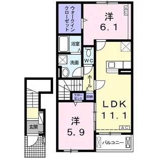 アムールF【2階】の間取り