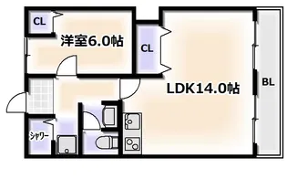 パークハイムゆたか【7階】の間取り