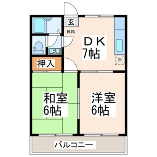 ハイデンス磯部II【3階】の間取り