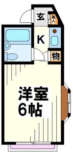 ハイツハセガワ【東京外国語大学受験生事前予約可能物件】【2階】の間取り