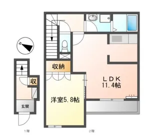 東京都清瀬市上清戸2【アパート】の間取り
