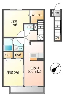 ル・プルミエ【2階】の間取り
