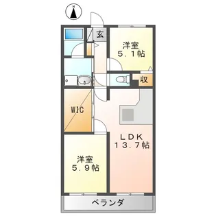 横山マンション【8階】の間取り