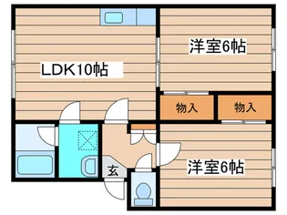 ツインハイツB【2階】の間取り