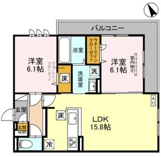 パサログランデ浜寺諏訪森II【1階】の間取り