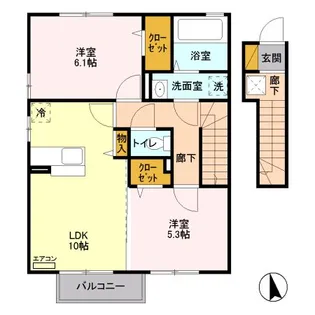 ラ・カンパーニュ B【2階】の間取り