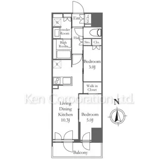 パークアクシス品川天王洲アイル【3階】の間取り