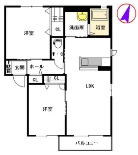 MASTメゾン戸坂 B棟【2階】の間取り