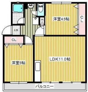 熊本県熊本市東区尾ノ上2【マンション】の間取り
