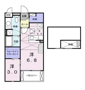 福島県福島市瀬上町字柳沼【アパート】の間取り