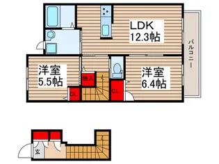 メゾンラフォーレB棟【2階】の間取り
