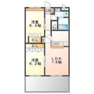 ヴァン パイン コートB棟【1階】の間取り