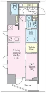 東京都港区芝大門1【マンション】の間取り