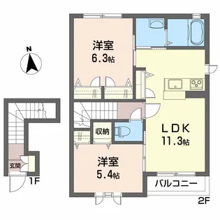 高知県高知市一宮東町1【アパート】の間取り