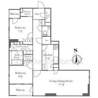 アトラス麻布台【16階】の間取り