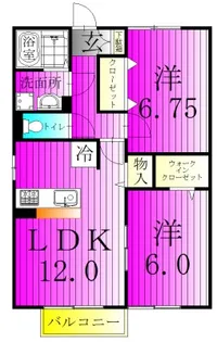 コモド八ヶ崎B【2階】の間取り