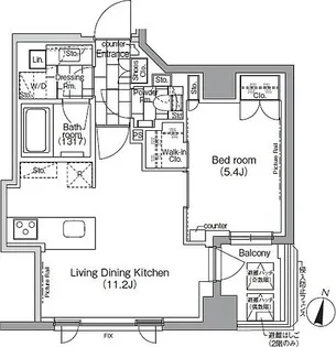 パークハビオ日本橋蛎殻町【6階】の間取り