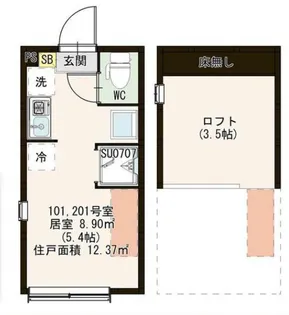 シティガーデン富士見台【1階】の間取り