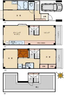 東京都文京区根津2【一戸建】の間取り