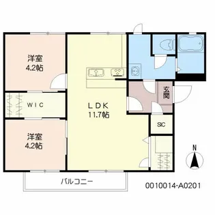 ウイズF A棟【2階】の間取り