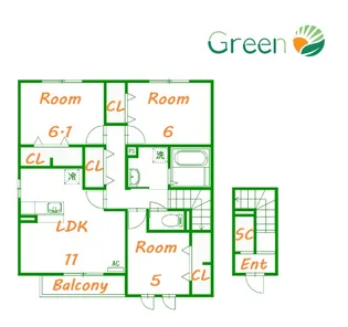 ハイネスCDFE【2階】の間取り