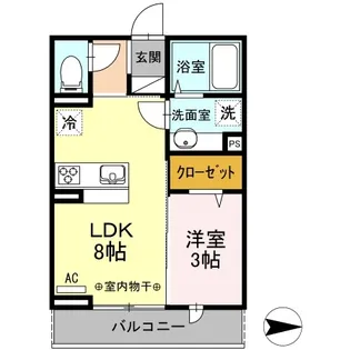 ルナマリア国立A【3階】の間取り