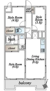 フォルトゥーナ新都心【3階】の間取り