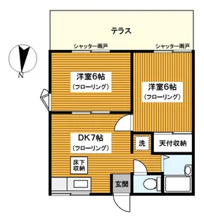 タウンハイツ富士見【1階】の間取り