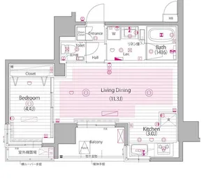 ガーラ・ヴィスタ日本橋浜町【9階】の間取り