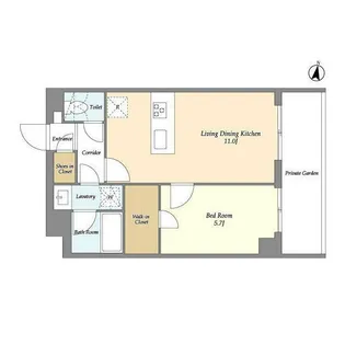 メゾンドオンディーヌ【1階】の間取り