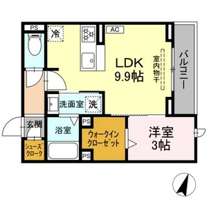 (仮称)D-ROOM二之宮【2階】の間取り