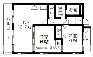 エステイト旭【3階】の間取り