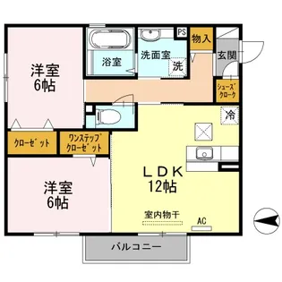 レスぺランスA棟【2階】の間取り