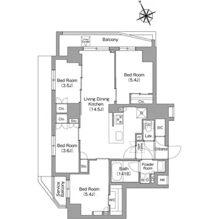 コンフォリア中葛西【6階】の間取り