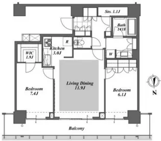 Brillia ist Tower 勝どき【37階】の間取り