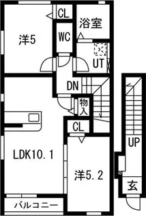 シティハウス花園町【2階】の間取り