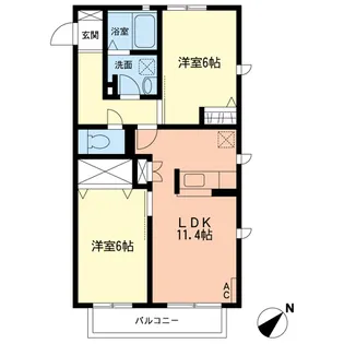 アウル【1階】の間取り