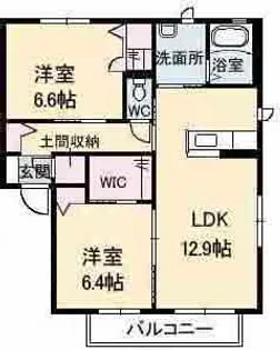 メゾンキタガタ【2階】の間取り